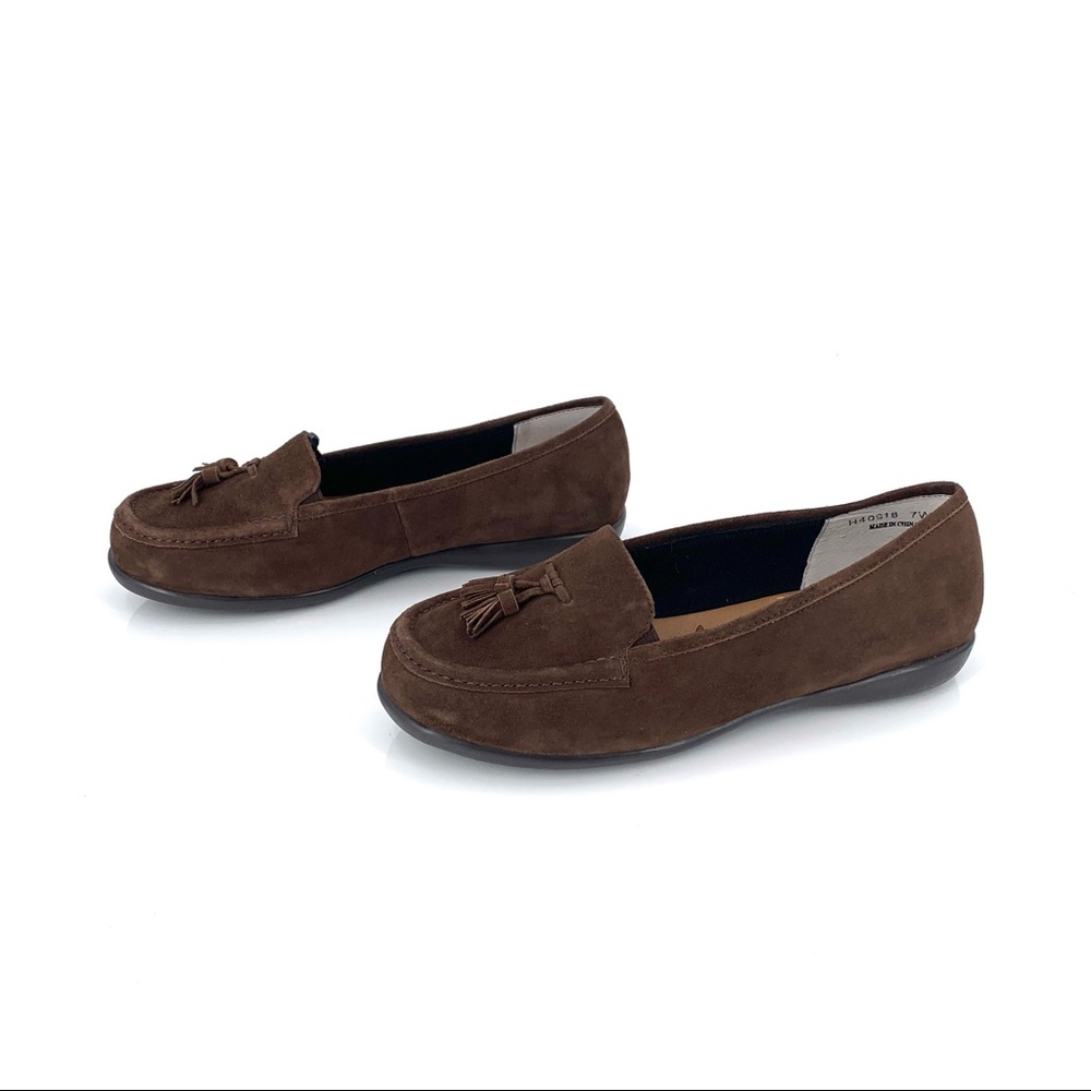 Ros Hommerson Loafers Slip On Brown Suede Tassel Moccasin Flats Loafers 7 Wide - Picture 5 of 13